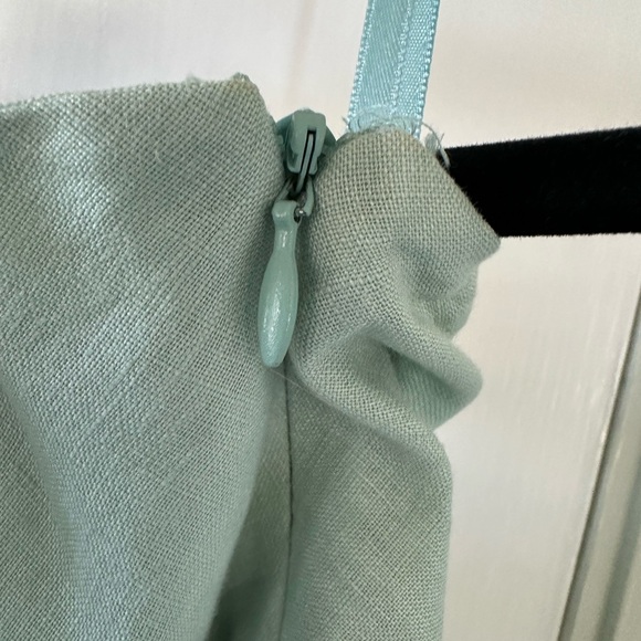 RARELY WORN BODEN 100% LINEN MAXI SKIRT FULLY LINED BLUE W/ VELVET STRIPES Sz 8 - Picture 6 of 8